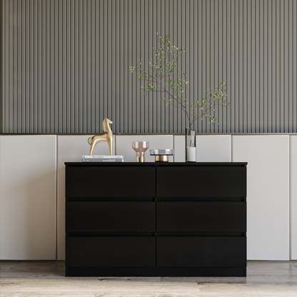 Malvern 6 Drawer Chest - Black