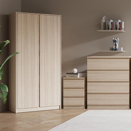 Malvern Trio Set Sonoma Oak Effect Wardrobe Chest & Bedside