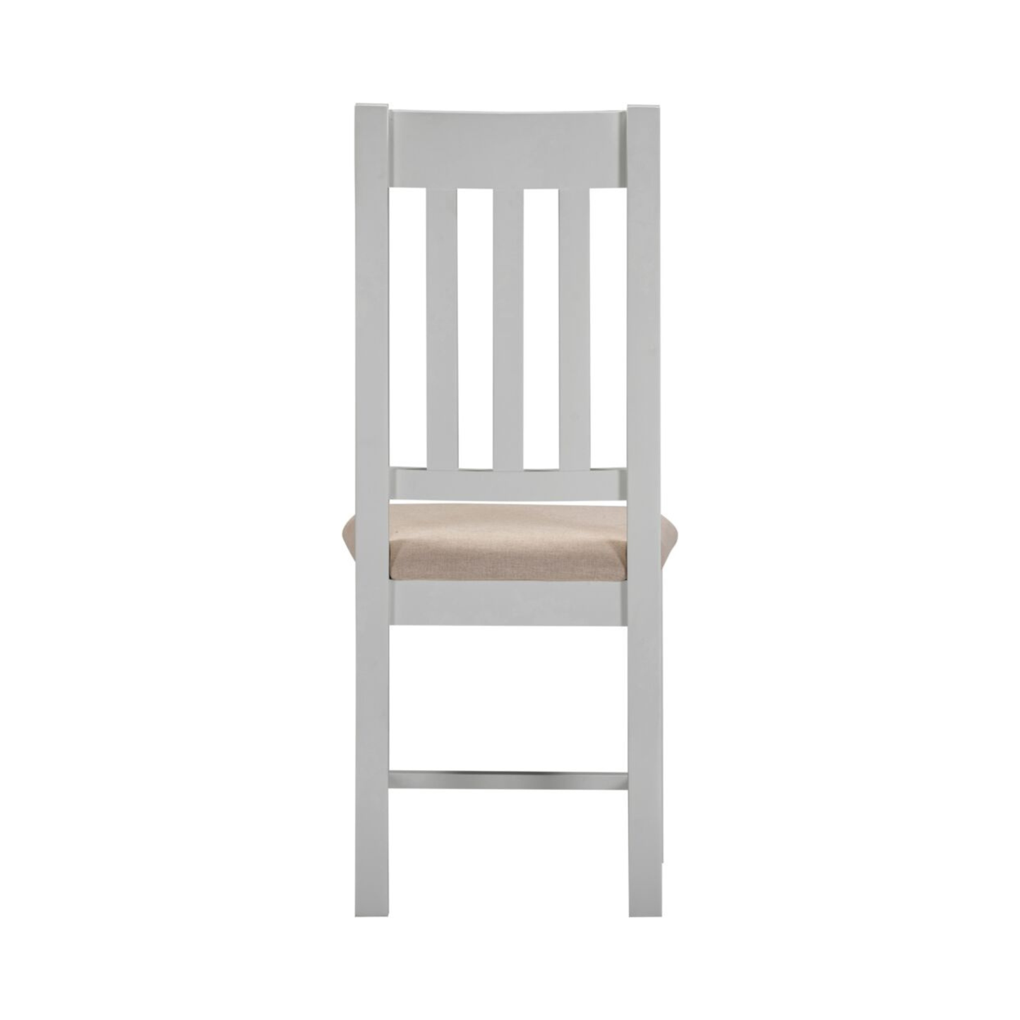 Windsor Slatted Dining Chair Set - Pebble Grey/Oat Fabric (Pair)