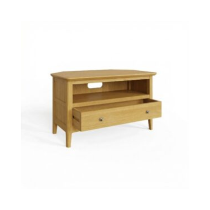 Taberno Oak 1 Drawer Assembled Corner TV Unit