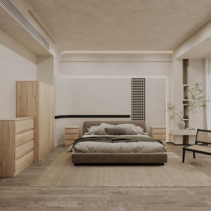Malvern 3 Door Wardrobe Bedroom Set Sonoma Oak Effect