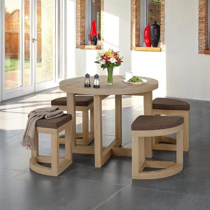 Cambourne Stowaway Dining Set with 4 Chairs - Light Sonoma Oak