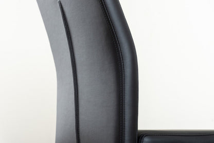 Imperia 4 Grey Dining Table and 4 Velvet Milan Black Leg Chairs