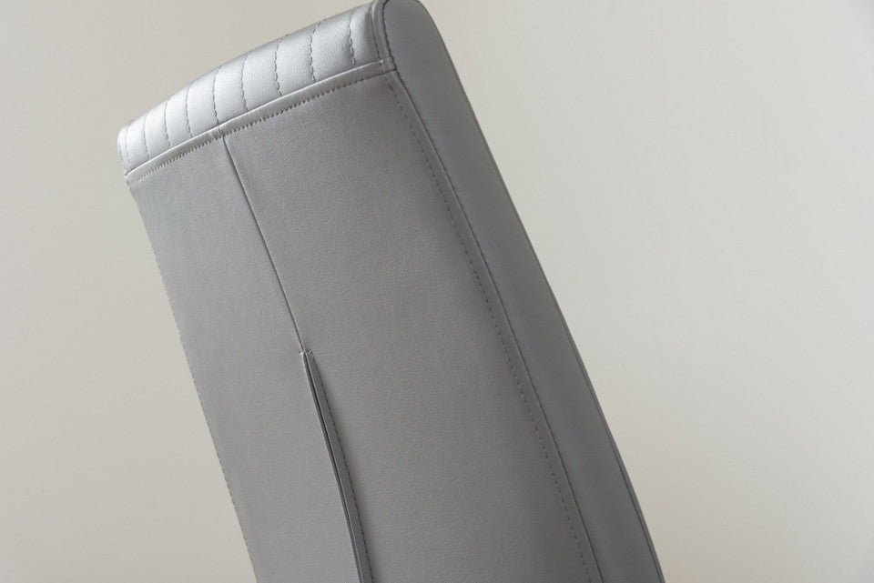 Novara Chrome Metal And Glass Large 120cm Round Dining Table And 6 Lorenzo Chairs Set