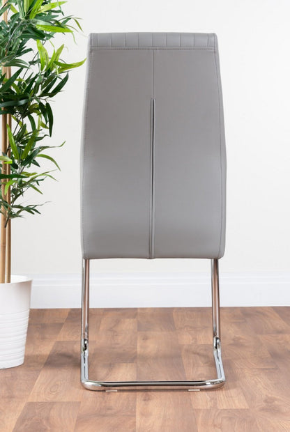 Sorrento White High Gloss And Chrome Dining Table And 6 Lorenzo Dining Chairs