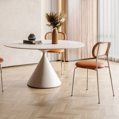 Ozzie Rattan Dining Chair, Round Seat Pad