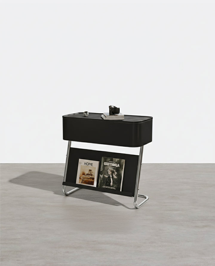 Nikolas Side Table With Storage, Black