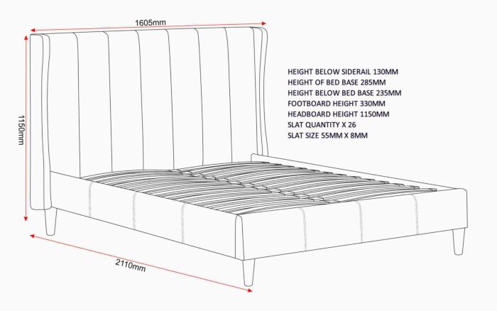 Amelia 4'6" Bed - Green Velvet Fabric