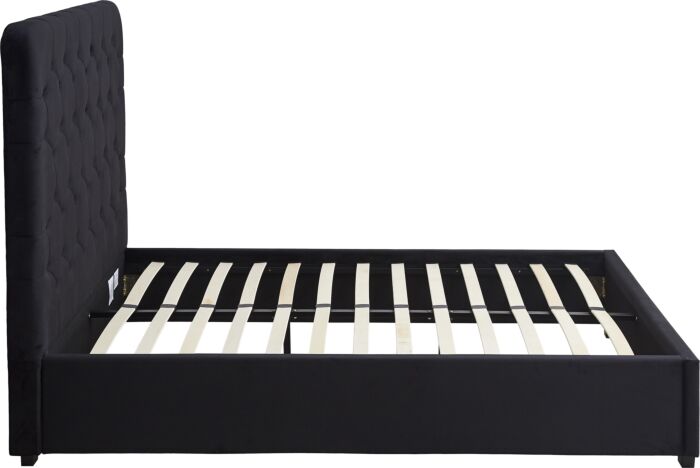Madison 4'6" Bed - Black Velvet Fabric