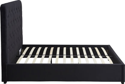 Madison 4'6" Bed - Black Velvet Fabric