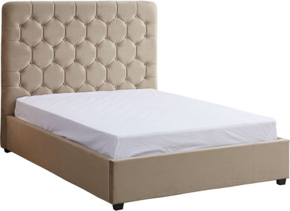 Madison 4'6" Bed - Fawn Velvet Fabric