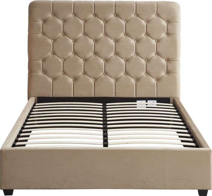 Madison 4'6" Bed - Fawn Velvet Fabric