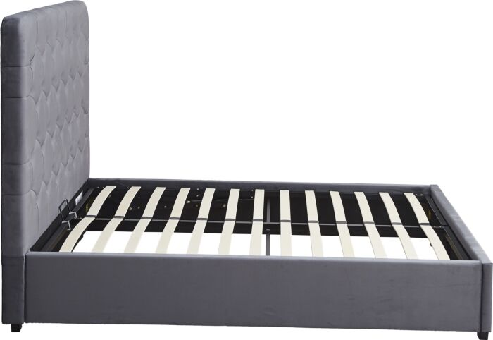 Madison 4'6" Ottoman Bed - Grey Velvet Fabric