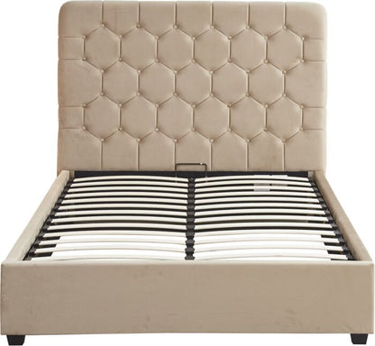 Madison 4'6" Ottoman Bed - Fawn Velvet Fabric