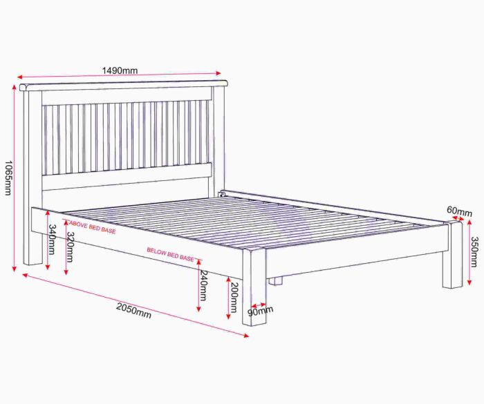 Windsor 4'6" Low End Bed - Natural Oak