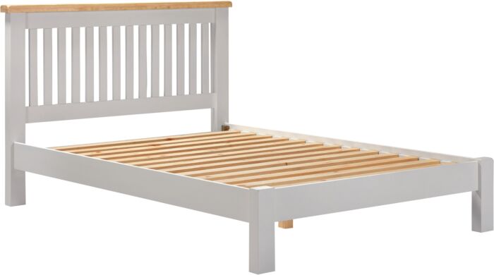 Windsor 4'6" Low End Bed - Pebble Grey/Oak