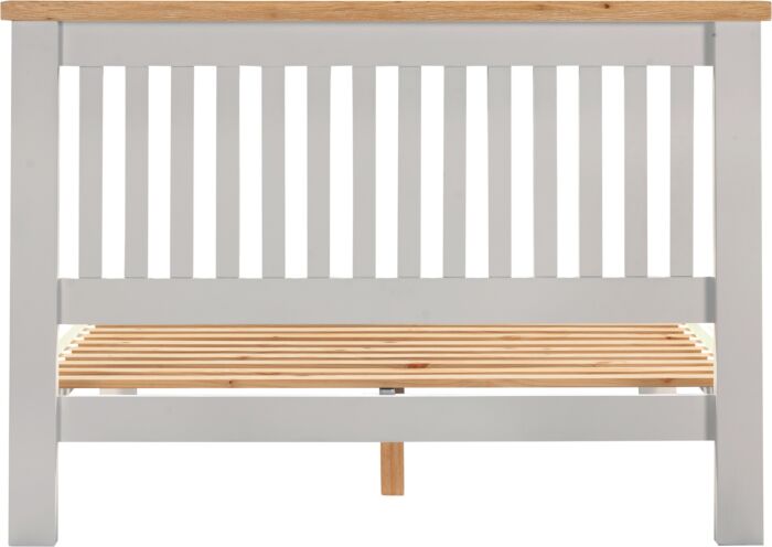 Windsor 4'6" Low End Bed - Pebble Grey/Oak