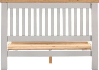 Windsor 4'6" Low End Bed - Pebble Grey/Oak