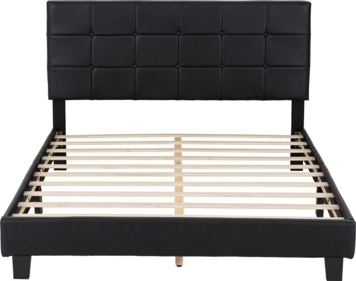 Arran 4'6" Bed - Black Faux Leather