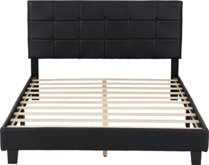 Arran 4'6" Bed - Black Faux Leather
