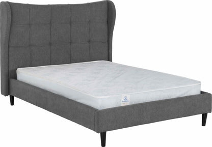 Verona 4'6" Bed - Grey Fabric