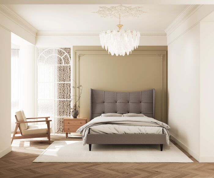 Verona 4'6" Bed - Brown Fabric