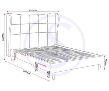 Verona 4'6" Bed - Brown Fabric