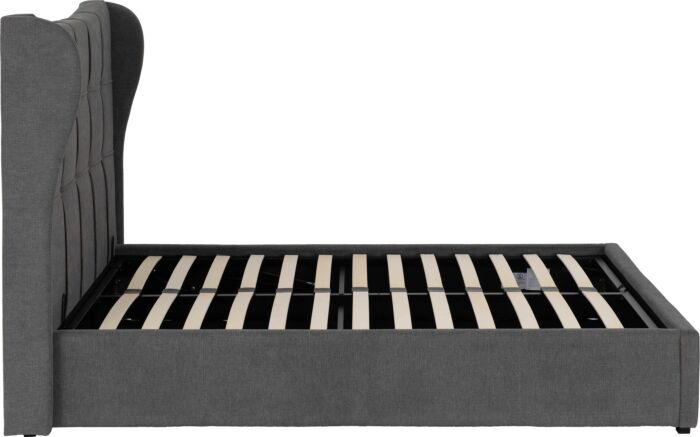 Verona 4'6" Ottoman Bed - Grey Fabric