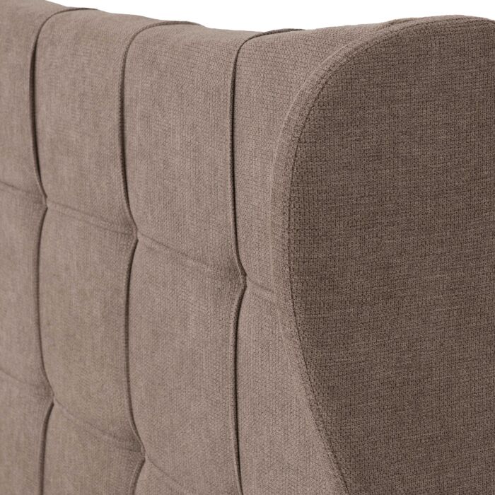 Verona 4'6" Ottoman Bed - Brown Fabric