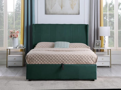 Amelia 5' Plus Bed - Green Velvet Fabric
