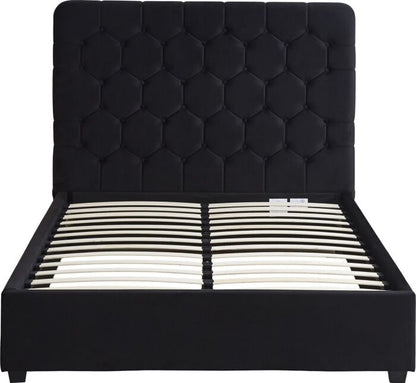 Madison 5' Bed - Black Velvet Fabric