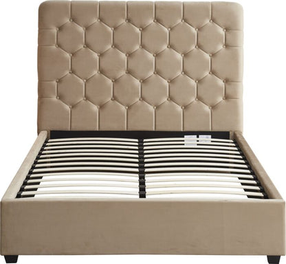 Madison 5' Bed - Fawn Velvet Fabric