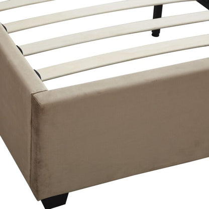 Madison 5' Bed - Fawn Velvet Fabric