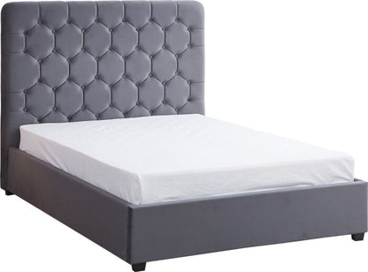 Madison 5' Ottoman Bed - Grey Velvet Fabric