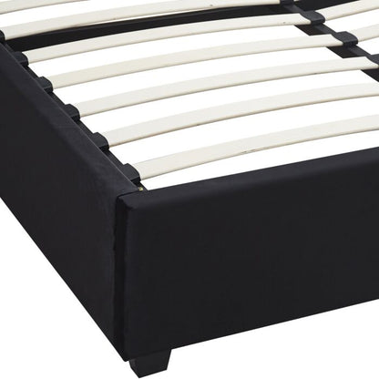 Madison 5' Ottoman Bed - Black Velvet Fabric