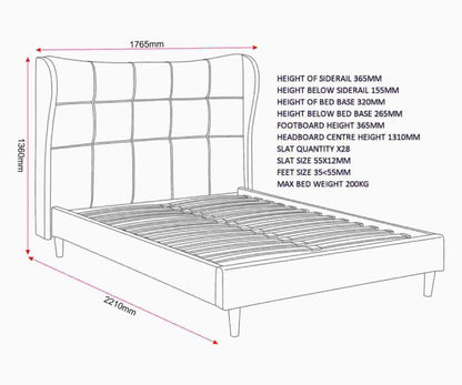 Verona 5' Bed - Brown Fabric