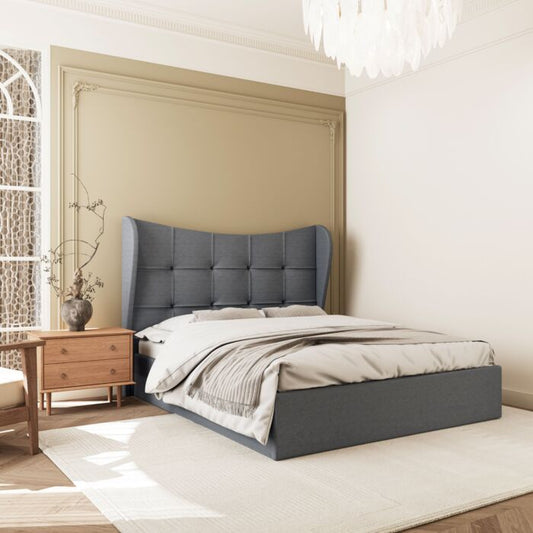 Verona 5' Ottoman Bed - Grey Fabric