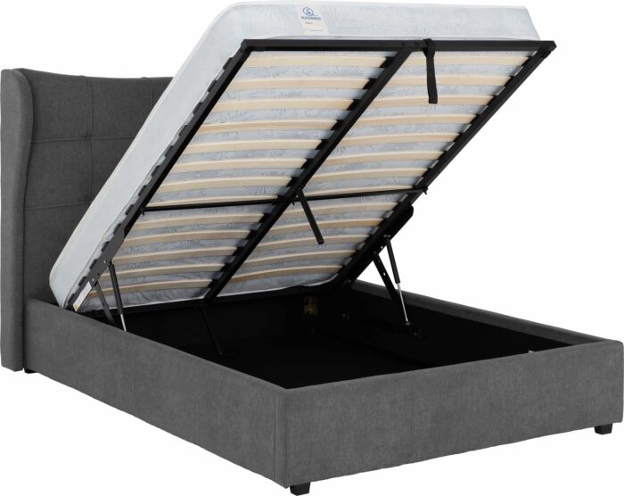Verona 5' Ottoman Bed - Grey Fabric