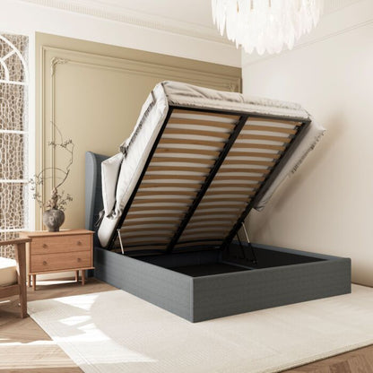 Verona 5' Ottoman Bed - Grey Fabric