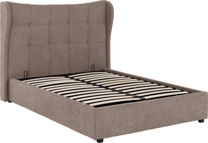 Verona 5' Ottoman Bed - Brown Fabric