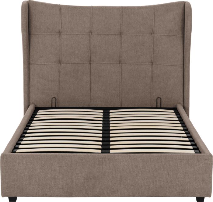 Verona 5' Ottoman Bed - Brown Fabric