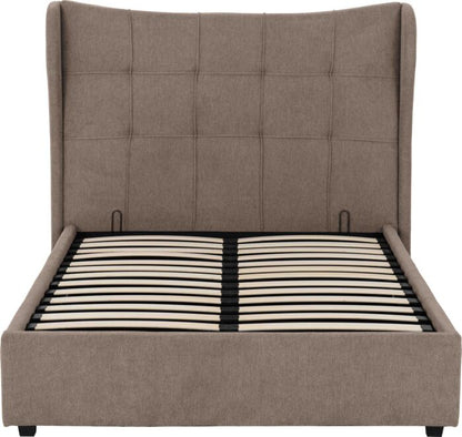 Verona 5' Ottoman Bed - Brown Fabric