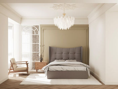 Verona 5' Ottoman Bed - Brown Fabric