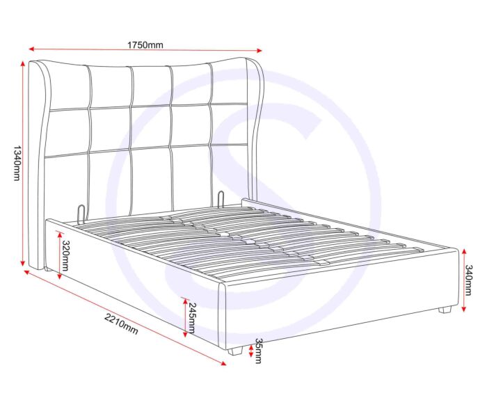 Verona 5' Ottoman Bed - Brown Fabric