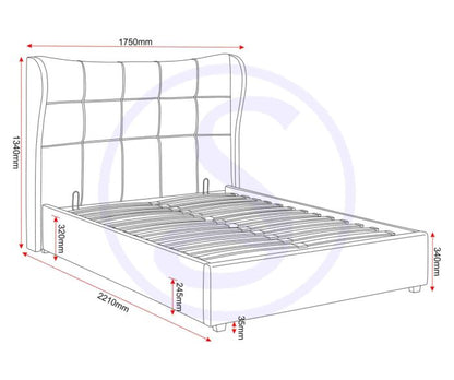 Verona 5' Ottoman Bed - Brown Fabric
