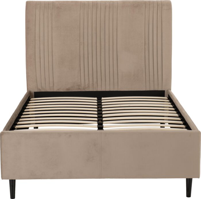Maine 5' Bed - Taupe Velvet Fabric