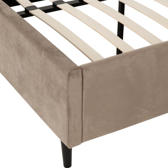 Maine 5' Bed - Taupe Velvet Fabric