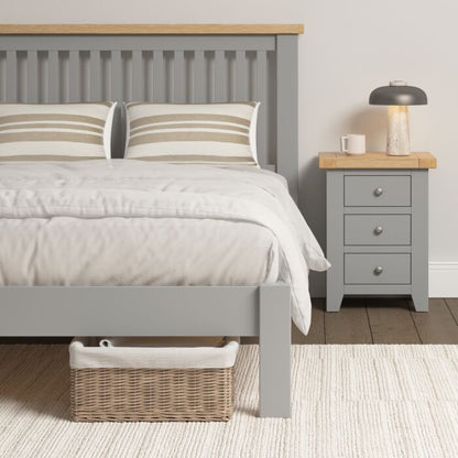 Windsor 5' Low End Bed - Pebble Grey/Oak