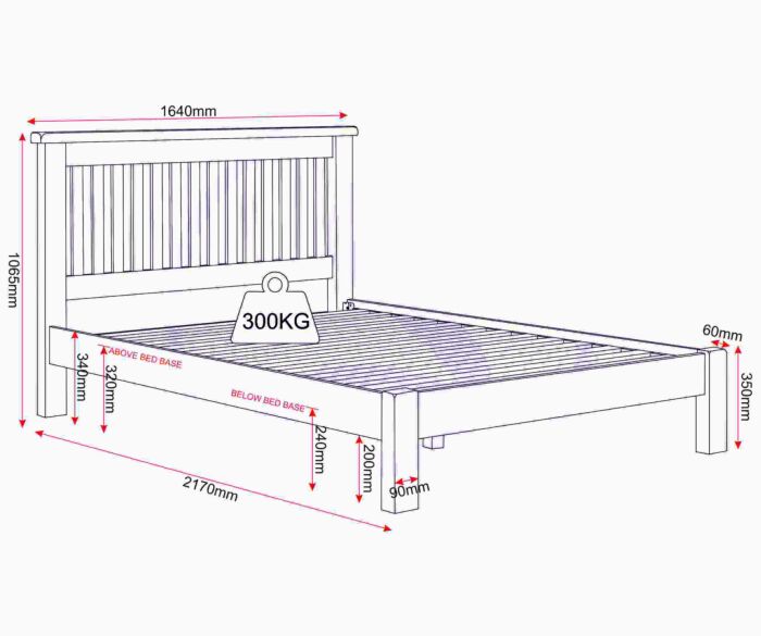 Windsor 5' Low End Bed - Pebble Grey/Oak