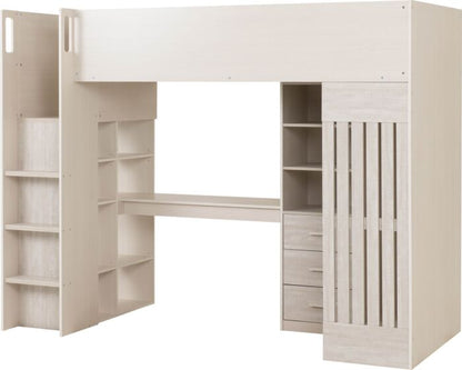 Jupiter High Sleeper Bed - White/Grey